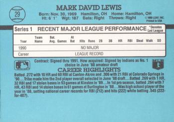 Mark Lewis  baseball card collectible - Main Image 2