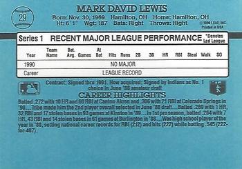 Mark Lewis  baseball card collectible - Main Image 2