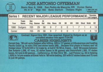 Jose Offerman  baseball card collectible - Main Image 2