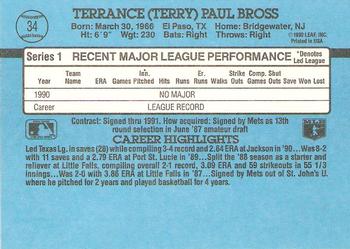 Terry Bross  baseball card collectible - Main Image 2