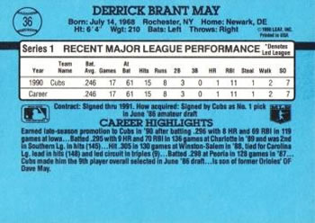 Derrick May  baseball card collectible - Main Image 2