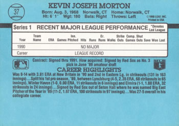 Kevin Morton  baseball card collectible - Main Image 2