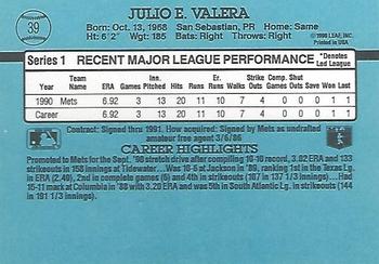Julio Valera  baseball card collectible - Main Image 2
