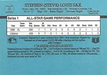 Steve Sax  baseball card collectible - Main Image 2