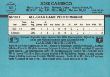 Jose Canseco  baseball card collectible - Main Image 2