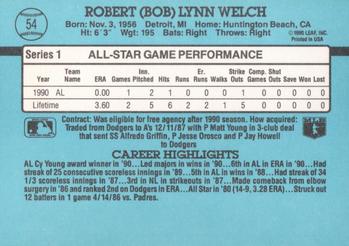 Bob Welch  baseball card collectible - Main Image 2