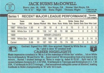 Jack McDowell  baseball card collectible - Main Image 2
