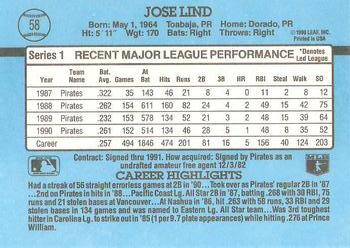 Jose Lind  baseball card collectible - Main Image 2