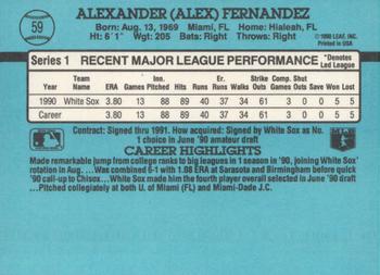Alex Fernandez  baseball card collectible - Main Image 2
