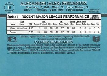 Alex Fernandez  baseball card collectible - Main Image 2