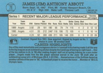 Jim Abbott  baseball card collectible - Main Image 2