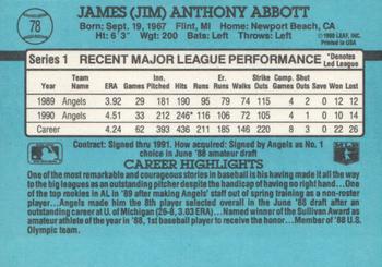 Jim Abbott  baseball card collectible - Main Image 2
