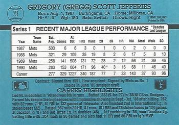 Gregg Jefferies  baseball card collectible - Main Image 2