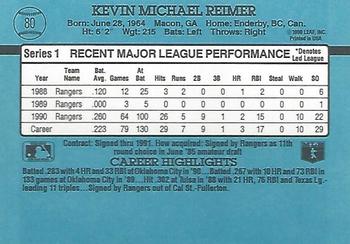 Kevin Reimer  baseball card collectible - Main Image 2