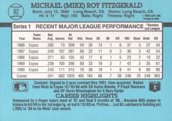 Mike Fitzgerald  baseball card collectible - Main Image 2