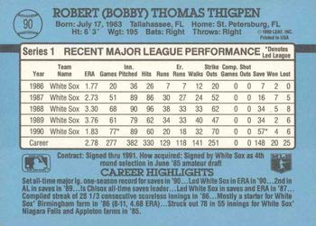 Bobby Thigpen  baseball card collectible - Main Image 2