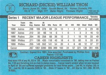 Dickie Thon  baseball card collectible - Main Image 2