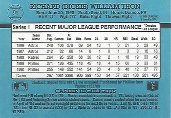 Dickie Thon  baseball card collectible - Main Image 2