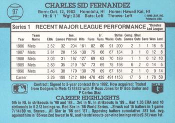 Sid Fernandez  baseball card collectible - Main Image 2