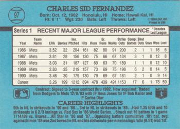 Sid Fernandez  baseball card collectible - Main Image 2