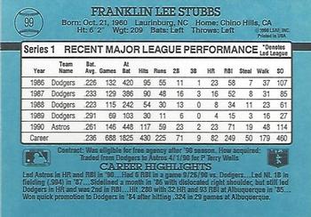 Franklin Stubbs  baseball card collectible - Main Image 2