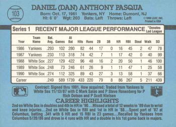 Dan Pasqua  baseball card collectible - Main Image 2