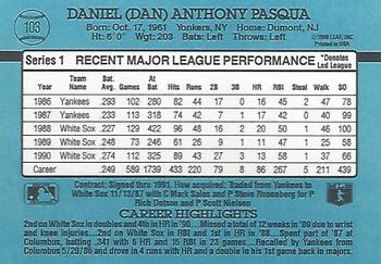 Dan Pasqua  baseball card collectible - Main Image 2