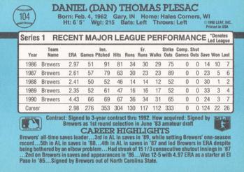 Dan Plesac  baseball card collectible - Main Image 2