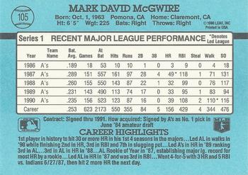 Mark McGwire  baseball card collectible - Main Image 2
