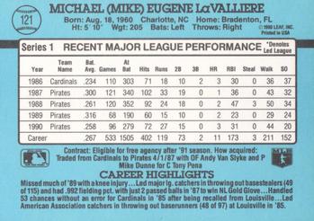 Mike LaValliere  baseball card collectible - Main Image 2