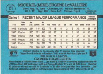 Mike LaValliere  baseball card collectible - Main Image 2