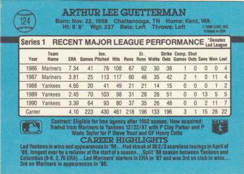 Lee Guetterman  baseball card collectible - Main Image 2
