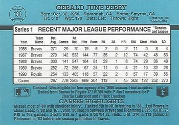 Gerald Perry  baseball card collectible - Main Image 2