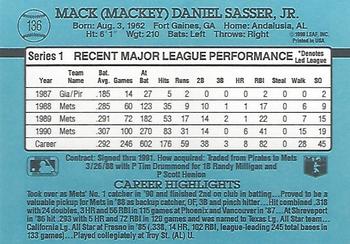Mackey Sasser  baseball card collectible - Main Image 2
