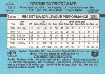 Dennis Lamp  baseball card collectible - Main Image 2