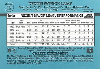 Dennis Lamp  baseball card collectible - Main Image 2