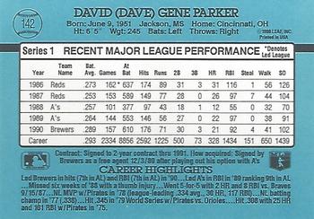 Dave Parker  baseball card collectible - Main Image 2