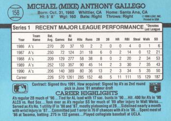 Mike Gallego  baseball card collectible - Main Image 2