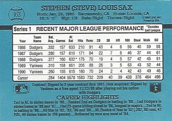 Steve Sax  baseball card collectible - Main Image 2