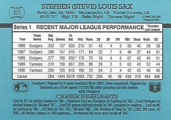 Steve Sax  baseball card collectible - Main Image 2