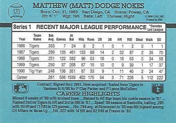 Matt Nokes  baseball card collectible - Main Image 2