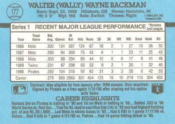 Wally Backman  baseball card collectible - Main Image 2
