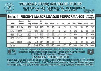 Tom Foley  baseball card collectible - Main Image 2