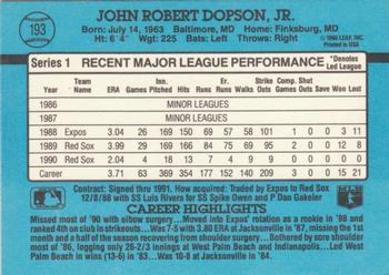 John Dopson  baseball card collectible - Main Image 2