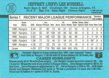 Jeff Russell  baseball card collectible - Main Image 2