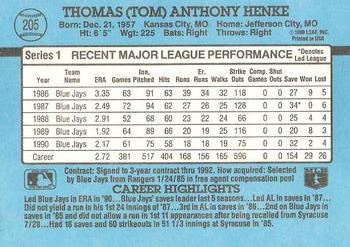 Tom Henke  baseball card collectible - Main Image 2