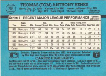 Tom Henke  baseball card collectible - Main Image 2
