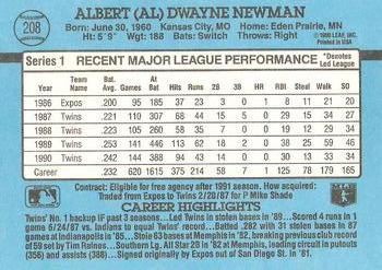 Al Newman  baseball card collectible - Main Image 2