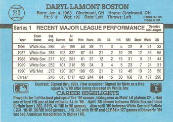 Daryl Boston  baseball card collectible - Main Image 2