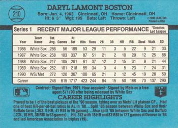 Daryl Boston  baseball card collectible - Main Image 2